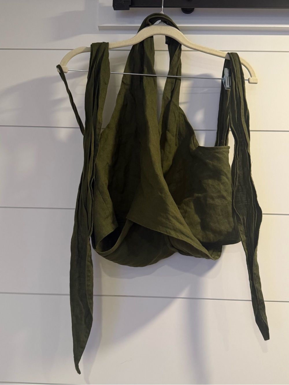 Polo by Ralph Lauren Olive Halter Wrap Crop Top - Picture 3 of 6